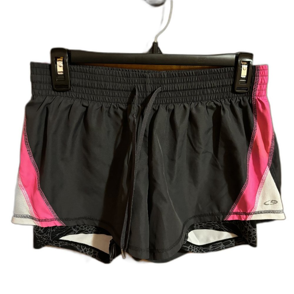 CHAMPION Grey and Pink Running Shorts with Drawstring and‎ Inside Pocket